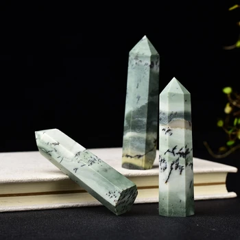 1PC Naturlig Krystal Agat stoneColumn Kvarts Punkt Reiki Mineral Sten, Healing Obelisk Wand Til Hjemmet Udsmykning DIY Gave Dekoration