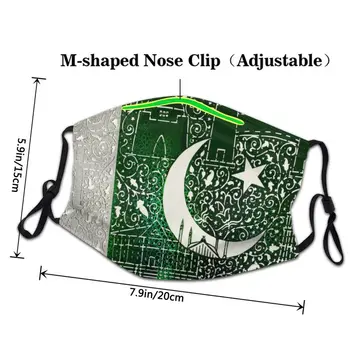 Pakistan Flag Ikke-Disponible Munden Ansigt Maske Voksen Unisex Anti Haze Støvtæt Maske Beskyttelse Cover Respirator Dæmpe