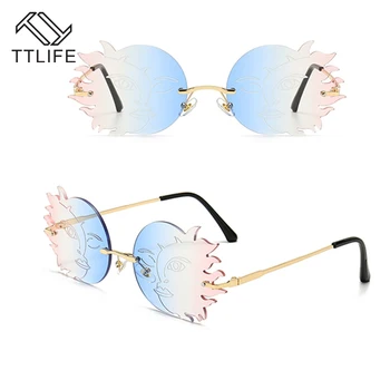 TTLIFE Solbriller Kvinder Uregelmæssige Briller Luksus Brand Design Sexet Runde solbriller Kvindelige Nuancer Eyewear Til Kvinder