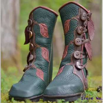 Sne støvler kvinder knæ høje boot vinter sko kvinde shoes mujer sapato gladiator vintage støvletter mode pels HP1674