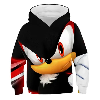 Sonic the Hedgehog Dreng Hættetrøjer tegnefilm Efterår og Vinter Outwear Børn Sweatshirts til Børn Tøj Dreng polyester Pullovere 4-14Y