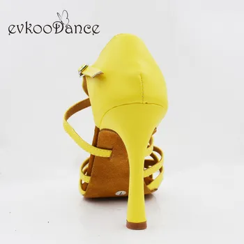 Hælhøjde 10cm Latin dansesko Professionel gul pu For Kvinder Størrelsen OS 4-12 Shoes De Baile NL275