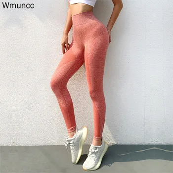 Wmuncc Yoga Bukser Kvinder Problemfri Legging Sport Høj Talje Kradser Butt Elastisk Fitnesscenter Fuld Længde Leggings Trænings-Og Kører
