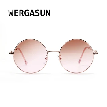 WERGASUN Vintage Runde Solbriller Kvinder Brand Designer Mode Kredser Solen Briller UV400