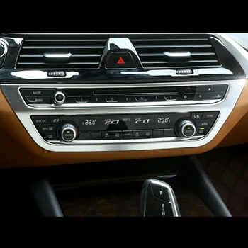 Chrome-Bil Styling Konsol lydstyrkeknappen Ramme klimaanlægget Panel Dekoration Dække Trim Til BMW 5-Serie G30 G38 2018