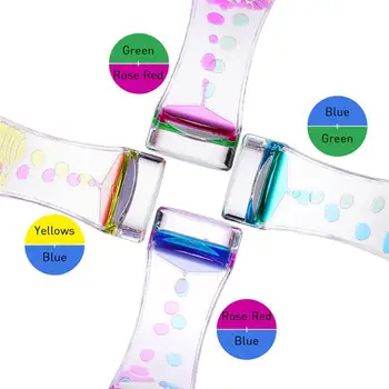 OMZ 4stk Dobbelt Farver Olie Timeglas Flydende Bevægelse Boble Timer med Smukke Talje Bruser Indretning Fødselsdag Gave Børn Toy