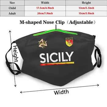 Sicilia Fodbold - Sicilien , Italien Fodbold Jersey Voksne Børn Anti Dust Filter Diy Maske Sport Folk Får For Jeg Sicilien Emblem Mødre