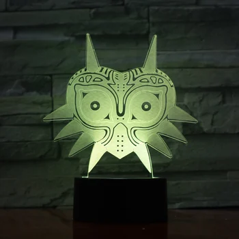 Home Office Club Deco-Atmosfære bordlampe Maske af The Legend of Zelda Børn Vågelampe til Soveværelse Barn Gave 3d Led Nat Lys