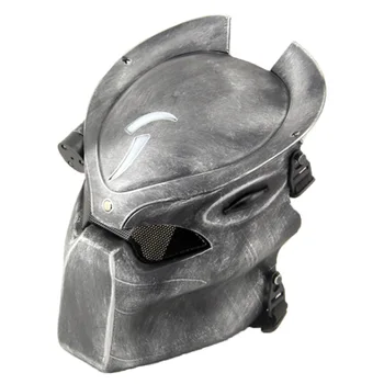 Predator Ensom Ulv Cosplay Kostumer Maske Med lampe Udendørs Taktisk Krigsspil Fuld ansigtsmaske, som skal Halloween Fest Cosplay Horror maske
