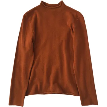 Koreanere Solid Farve Uldne Sweater 2020 Nye Efteråret damemode Lange Ærmer Studerende Pullovere Rullekrave Casual sweater kvinder