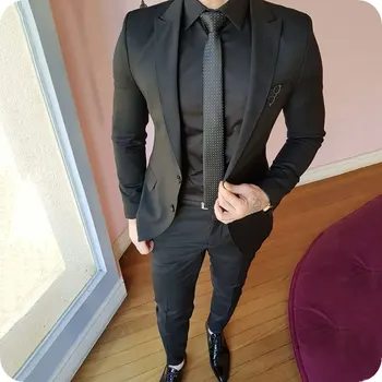Elfenben Passer Mænd 2019 Peak Design Brudgom Wedding Tuxedo Business Mand Bære Mand Blazer Kostume til Mænd Slanke Terno Masculino 2Piece