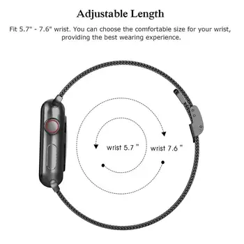 Silm Milanese loop For Apple Ur 5 band 44mm 40mm iWatch band 38mm 42mm luksus urrem armbånd til Apple-ur serie 5 4