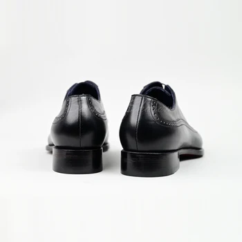 Saint Sharon Mænd læder sko business kjole klassisk høj kvalitet flade sko sort spids mænds Oxford sko