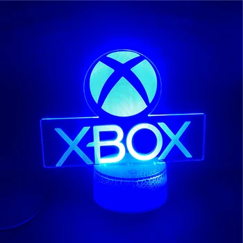 3D Xbox Gamer Spil Logo Akryl Led Nat Lys bordlampe Gave Touch 3d-lampe 7colors kan vælges