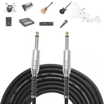 3m 10ft Mono Kabel-Audio mand til Mand Kabel-Gummi Pels Wire Kobber Ledning 6.3 mm Lige Stik til Elektriske Instrumenter