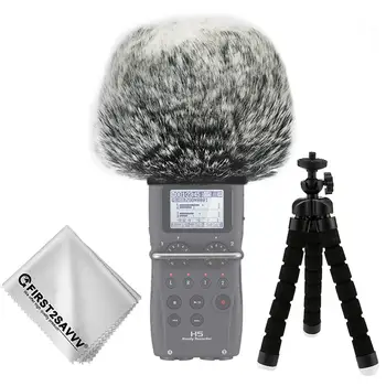 Udendørs Bærbare Digitale Optagere Furry Mikrofon Mic Forrude Vind Muff for ZOOM H5 ZOOM H6 ZOOM-H5/H6 + mini stativ