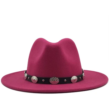 Smiple Britiske Fedora Hat Mænd Kvinder Efterligning Uldne Vinteren filthatte Mænd Mode Jazz Hat Fedoras Chapeau Kirke hat
