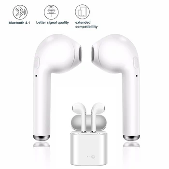 I7s TWS Trådløse Ørestykket Bluetooth Hovedtelefoner I7 sport Earbuds Headset Med Mic For smart Phone iPhone Xiaomi Samsung, Huawei LG