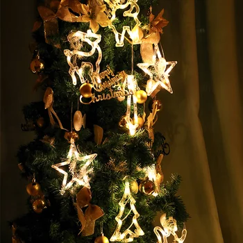 Hot 8 LED-Lampe Perler Snemand Vinkel juletræ Lights, Star Light sugekop Lys Cupule Elk Klokker Til Hjemmet, Haven Indretning