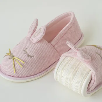 Millffy dejlig kanin sko grå pink bunny sko hjem slipper varme indendørs sko Dejlige Damer Hjem-Gulvtæppe Bløde Tøfler Kvinder
