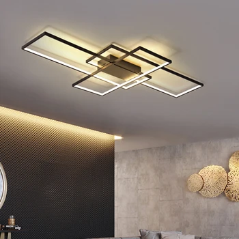 NEO Glimt Rektangel Aluminium Moderne Led-loftsbelysning til stue, soveværelse AC85-265V Hvid/Sort Loft Lampe Inventar