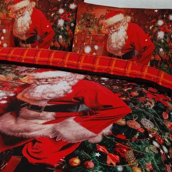 Julemanden Santa Præsenterer Reversible Quilt Dynebetræk Enkelt-Dobbeltværelse Med Kingsize -