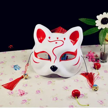 Japansk Fox Masker Fuld Ansigt, Hånd-malet Stil PVC Fox Kat Maske Cosplay Maskerade Festival Bolden Kabuki Kitsune Cosplay Kostume