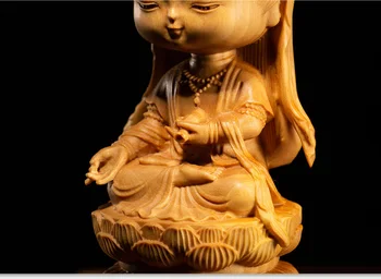 Ny Træ Udskærings Hænder Kreative Kinesisk Buddha-Statuer for Hjemmet Hånd-udskåret Guanyin