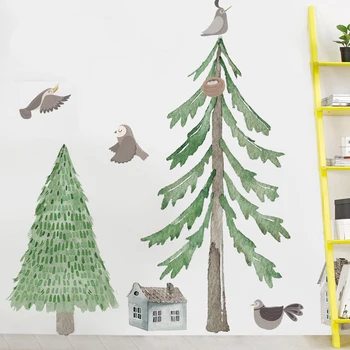 Frisk Christmas Tree Wall Stickers Hjem Indretning Soveværelse Stue Baggrund Væg Dekoration Tapet