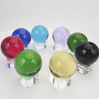 Høj Kvalitet Kvarts 70mm Forskellige Farve Crystal Ball Glas Sfære Smukke Håndværk Fotografering Bolden Til Dekoration