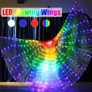 LED Glødende Vinger Ballet Kostume Fluorescerende Butterfly Dans Kappe Dans Kostume til Mavedans Kappe Prop Performance Tøj