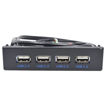 MJTEK 3,5-Tomme Diskette Bay 4 Ports USB 2.0-HUB Floppy Front Panel Udvidelse Adapter-Stik med Kabel til Stationær