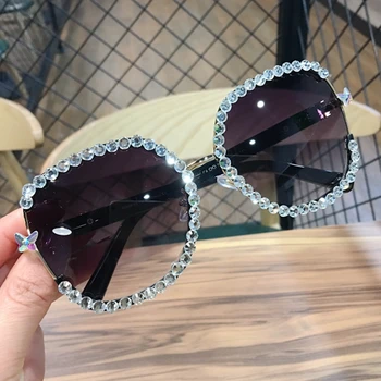 Mode solbriller kvinder 2019 Luksus Rhinestone kvadrat Sol briller overdimensionerede mænd solbriller Vintage Nuancer til kvinder