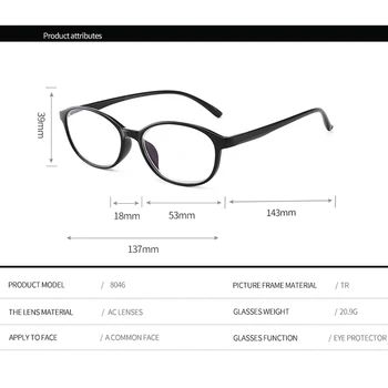 VCKA TR90 Klassisk Unisex Briller til Læsning Anti Blå Stråler Presbyopi Briller Kvinder Antifatigue Computer-Briller med +1.00~+4.0