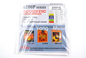 10 Pack Alice A206P/024 Akustisk Guitar Strings-G-3 Black Ball-End Single Phosphor Bronze Farve Alloy Wound-Streng