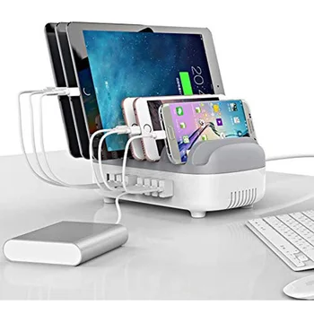 10 Havne Smart USB Oplader til Flere Enheder med Ventilator Kompatibel til iPhone, iPads, Samsung Android-Telefon