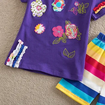 Nye 2018 sommeren afslappet børn piger tøj sætter blomst mode tegnefilm baby piger kostume shorts børnetøj sæt kulør
