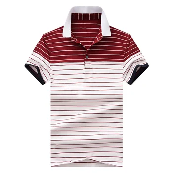 2019 mode stripe Polo Herre POLO Shirts Bomuld Slim Fit kortærmet Polo Casual Mandlige Polo-Shirt i fuld størrelse M - 4XL