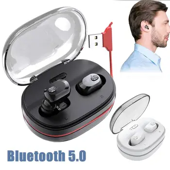 TWS I Øret Mini Hovedtelefoner Støj Isolation Bluetooth-5.0 Stereo Hovedtelefon Med Bærbare, Opladning Case Og USB Opladning Kabel