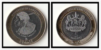 Lesotho 5 Malotti 2016 Udgave Mønter Afrika Nye Originale Mønt Unc Collectible Virkelige Sjældne Erindringsmønter
