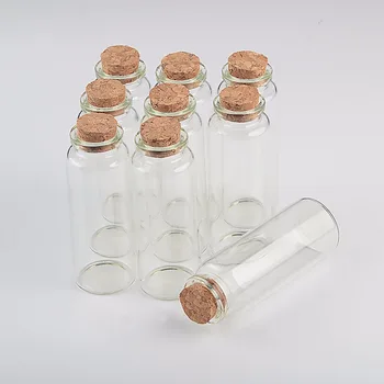 40 ml Mini Flaske med korkprop Lille Tom Klart Glas, Kunsthåndværk, Flasker, Hætteglas Til Bryllup Dekoration Julegaver 50stk/masse