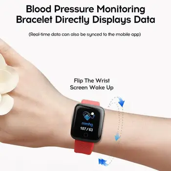 Puls, Blodtryk OLED Smart Ur Fitness Tracker Armbånd Smart Armbånd Band Sports Vandtæt Smartwatch