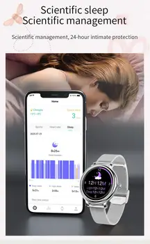 39mm Kvinder Smart ur Med puls, Blodtryk kvindelige fysiologiske overvåge ip68 smartwatch For kvinder, Android, IOS