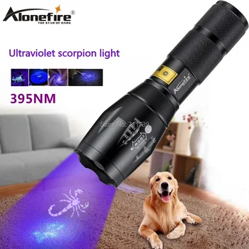 AloneFire G700 LED Zoom UV-Lys Lommelygte 395nm fakkel UV-lim hærdning Rejser sikkerhed Malm-id detection lampe AAA 18650 batteri