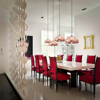 Moderne belagt glas pendel light køkken, bar og hus pendel kobber splint skygge spejl golden sølv droplight
