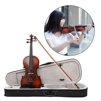 Professionel 4/4 Violin Ebony Massivt Træ Akustisk Violinbue Sag Fuld