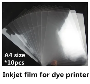 Gennemsigtig selvklæbende folie A4 inkjet film med selvklæbende Logo design-udskrivning(10 ark en masse)