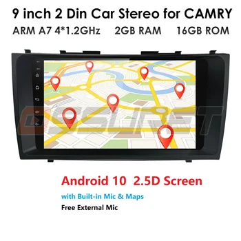 2 Din-9 TOMMER Android 10 BIL Radio Multimedie-Afspiller Til Toyota Camry 2007 2008 2009 2010 2011 Navigation GPS med SWC BT WIFI