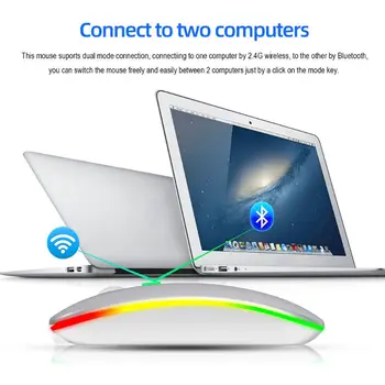 2.4 GHz Trådløs Mus Bluetooth 5.1 Dual-Mode Mute Optisk Gaming Mus Til Macbook air For Xiao mi-Macbook Pro