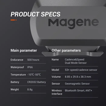 MAGENE Nyeste S3+ Hastighed Kadence Dural Sensor Computer Speedometer ANT+ - Sensor Bike Speed Og Kadence Egnet Til GARMIN Xoss